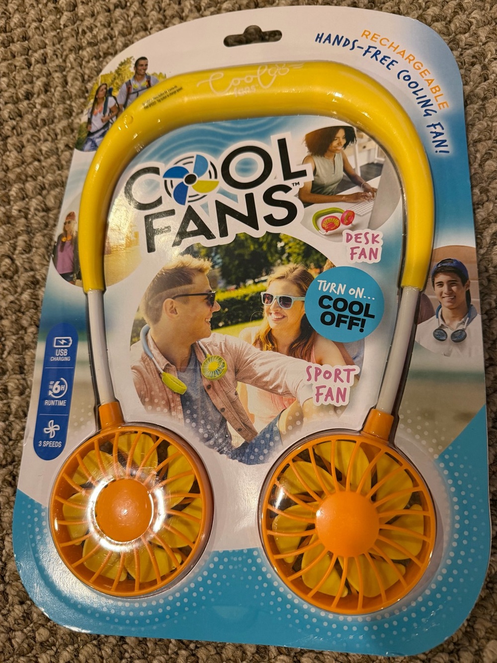 NWT Cool Fans Rechargeable Hands-Free Neck Fan Lightweight Portable